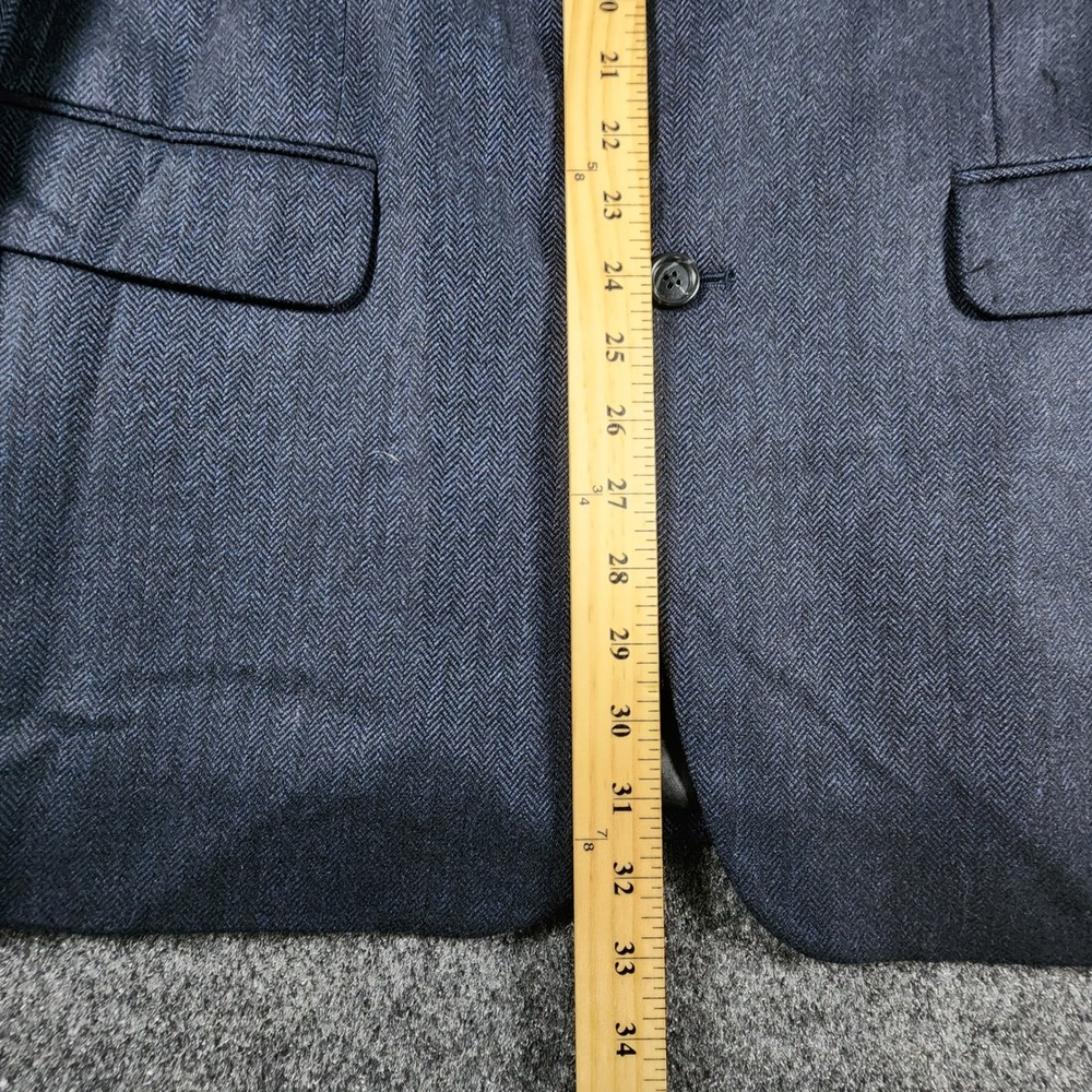NWT Jos. A. Bank Executive Collection 100% Wool Blazer Mens 42L Navy Herringbone - Picture 13 of 15